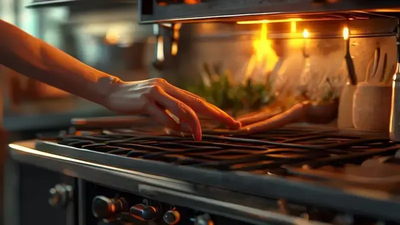 Ilustração conceitual do preparo de alimentos no grill do forno, mostrando posicionamento correto na grelha.
