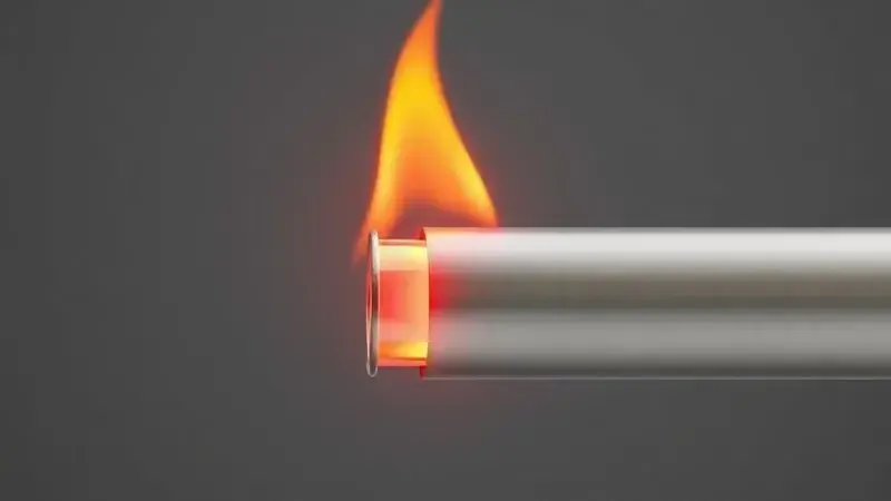 Ilustração comparando a condutividade térmica de tubos de cobre e alumínio em alta temperatura.