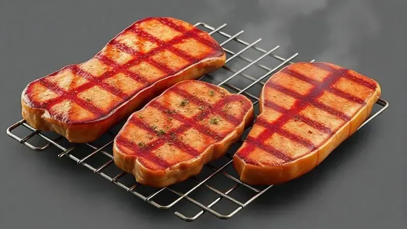 Ilustração conceitual mostrando cortes de carne grelhados perfeitos com técnicas de temperatura e marinadas