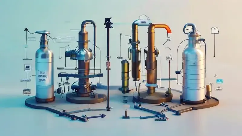 Ilustração das diferenças entre armazenamento, pressão e distribuição do gás GLP e natural
