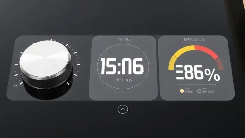 Ilustração 3D dos principais fatores que influenciam consumo energético de fogão por indução