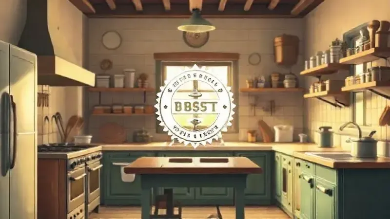 Ilustração digital de uma cozinha clássica, simbolizando a tradição e a confiabilidade de uma marca de eletrodomésticos.