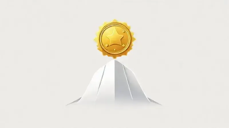 Ilustração conceitual de um selo de qualidade dourado, representando a solidez e confiança da marca de eletrodomésticos.