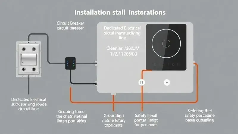 Requisitos de instalação elétrica para cooktop por indução com visualização de circuito dedicado e aterramento