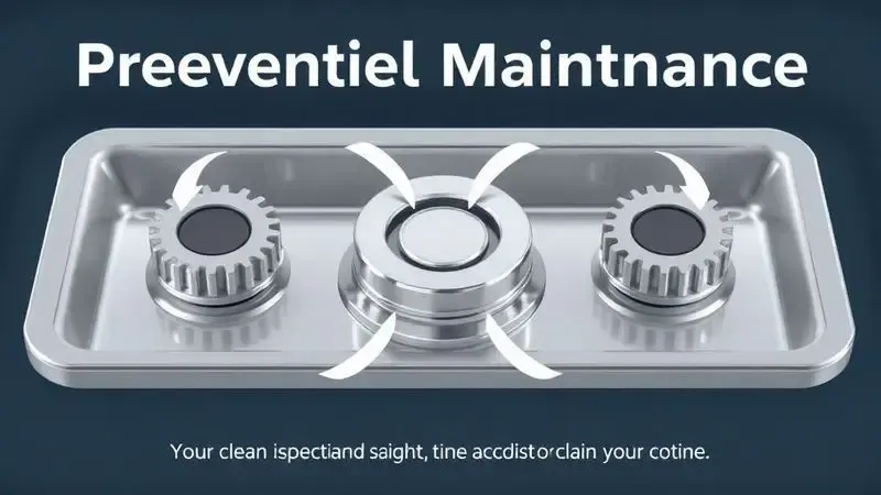 Ilustração conceitual de manutenção preventiva para sistemas de acendimento automático de fogão