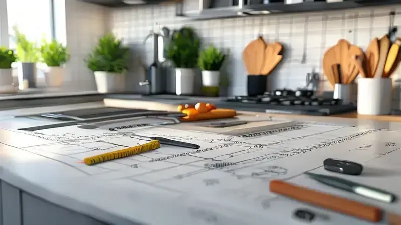 Diagrama ilustrativo de medidas e distâncias de segurança para instalação de cooktop na bancada da cozinha