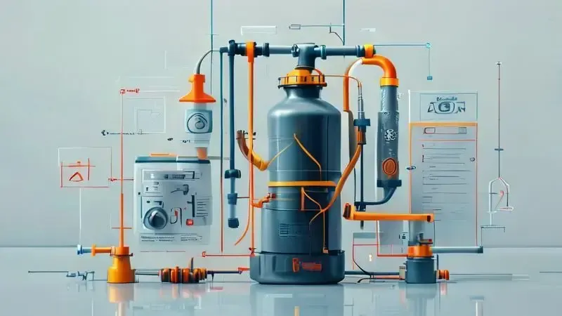 Ilustração conceitual de medidas de segurança preventivas para botijão de gás P13
