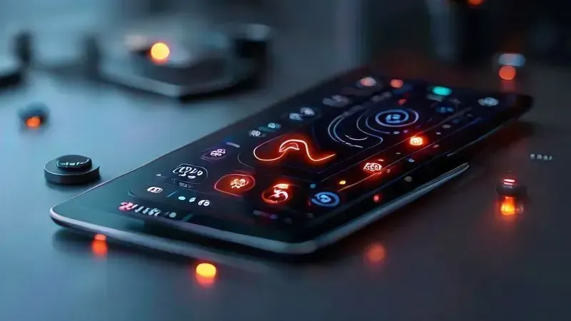 Ilustração de painel touch screen moderno para controle de temperatura em cooktop