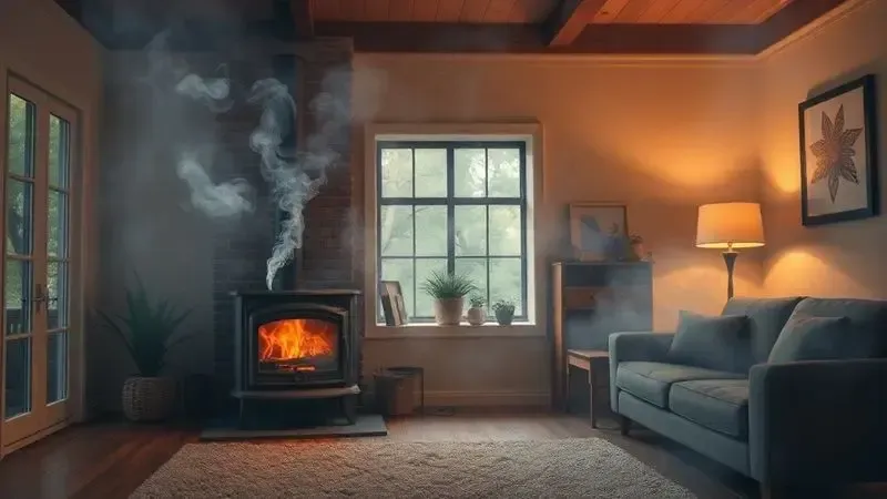 Riscos à saúde da fumaça de fogão a lenha vazando em ambiente interno - perigos invisíveis