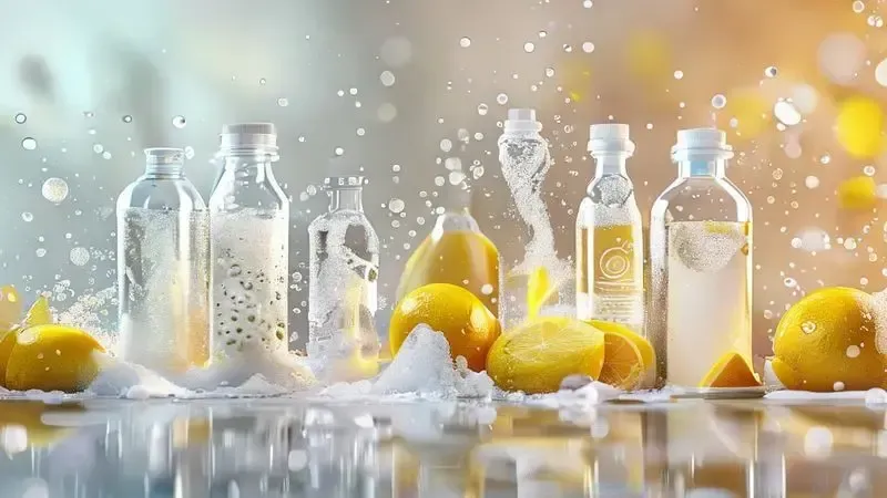 Ilustração conceitual dos ingredientes caseiros mais eficazes para remover gordura incrustada dos queimadores