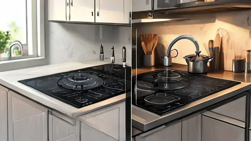 Conceito de versatilidade 2 em 1 para cooktop portátil e embutido